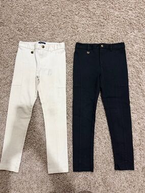 Dual Skinny Ponte Pants - Black and Cream